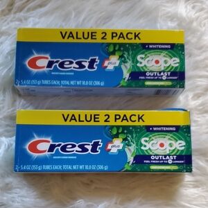 🍀New Crest Plus Scope Value 2 Pack Toothpaste